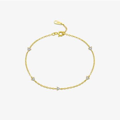 DPLAOPA 925 Sterling Silver Gold  Zircon CZ Charm Yard Bracelet Women Luxury Fine Jewelry 2022 Wedding Jewels Thin Jewels