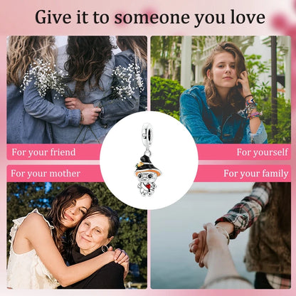 2025 New Halloween Charm Emit Light Bead 925 Sterling Silver Pumpkin Witch Skull Charm Fit Bracelet Pendant Women Jewelry Making