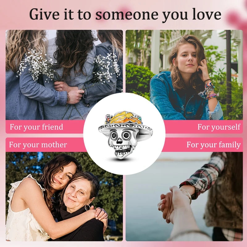 2025 New Halloween Charm Emit Light Bead 925 Sterling Silver Pumpkin Witch Skull Charm Fit Bracelet Pendant Women Jewelry Making