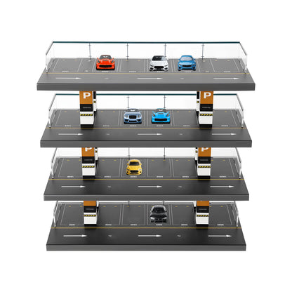 1/64 Parking Lot Toy Car Model Storage Rack Display Cabinet Kids Room Decor Xmas Gift Toys for Baby Boys Girls