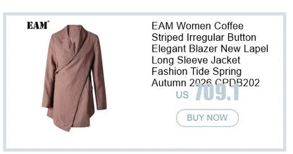 EAM Women Black Knit Spliced Big Size Irregular Blazer New Lapel Long Sleeve Jacket Fashion Tide Spring Autumn 2026 30A2521