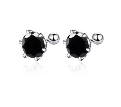 0.3-2CT Moissanite Earrings 925 Sterling Silver Round Cut Stud Earrings Piercing Earrings for Men and Women Fine Jewelry
