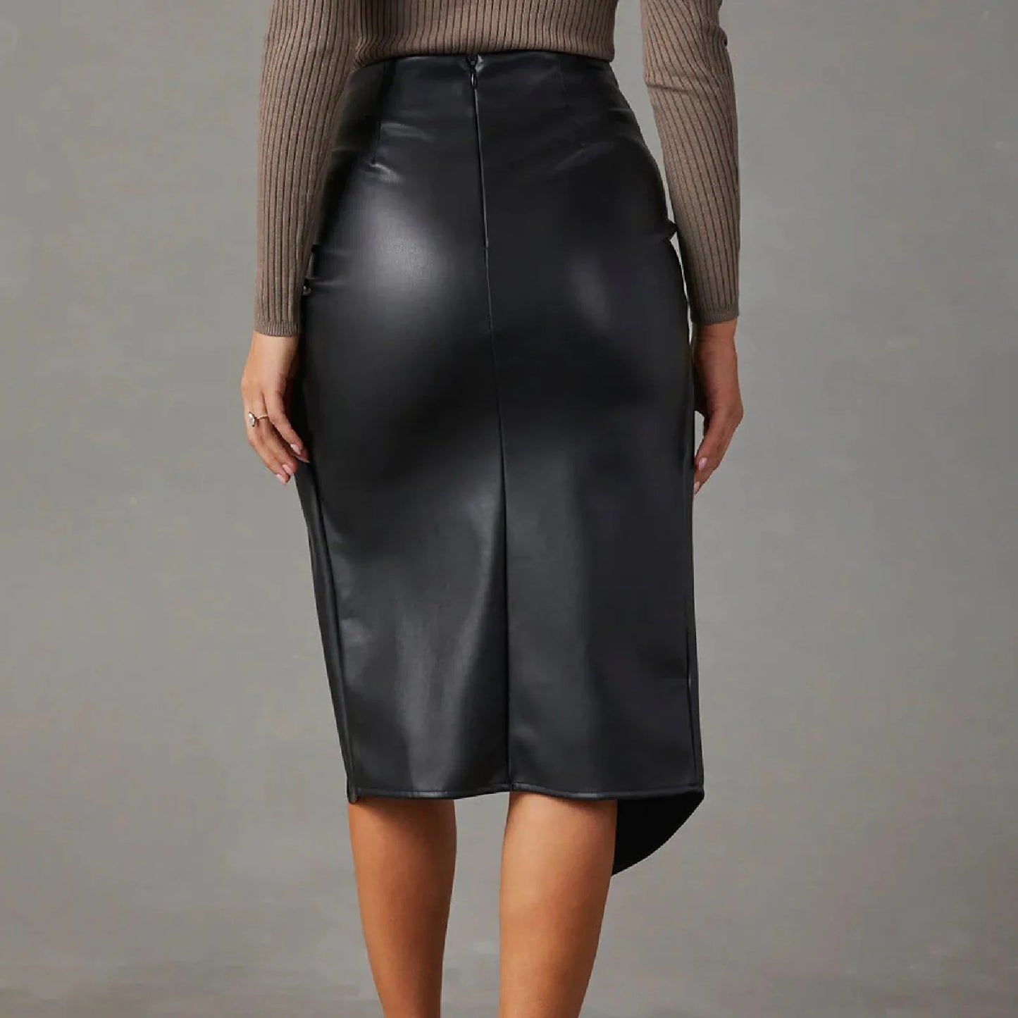 Beach Cover up Skirt Slit Mid Length Sexy Hottie Hip Hugging Leather Skirt For Women In Autumn And Leopard Print Mini Skirt