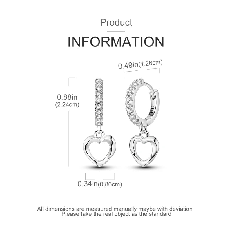 925 Sterling Silver Colorful Crystal Clover Hoop Earrings Stud Ear Wires For Women Wedding Engagement Girlfriend Birthday Gift