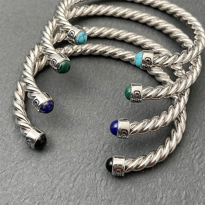 High Quality Round Toe Colored Gemstone Bracelet Luxury Unisex Colored Stone Bracelet Wholesale Jewelry