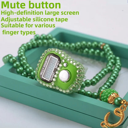 Muslim Prayer Set With Gift Box Pray For 99 Beaded Bracelets Resettable Finger Counter Ring Eid Al-Fitr Prayer Gifts