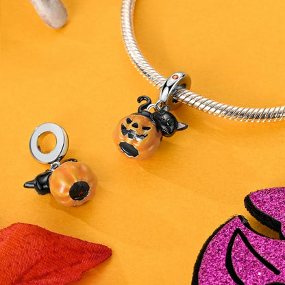 2025 New Halloween Charm Emit Light Bead 925 Sterling Silver Pumpkin Witch Skull Charm Fit Bracelet Pendant Women Jewelry Making
